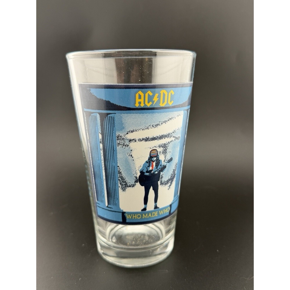 Vtg 2008 AC/DC Who Made Who Glass Leidseplein Press Great Shape, No Chips